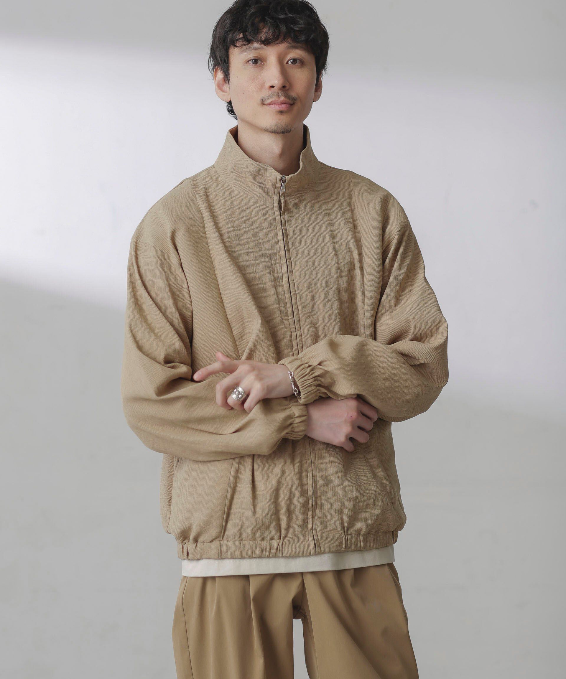 nano･universe「プリーツライクスタンドカラーブルゾン」|ブルゾン・スタジャン|