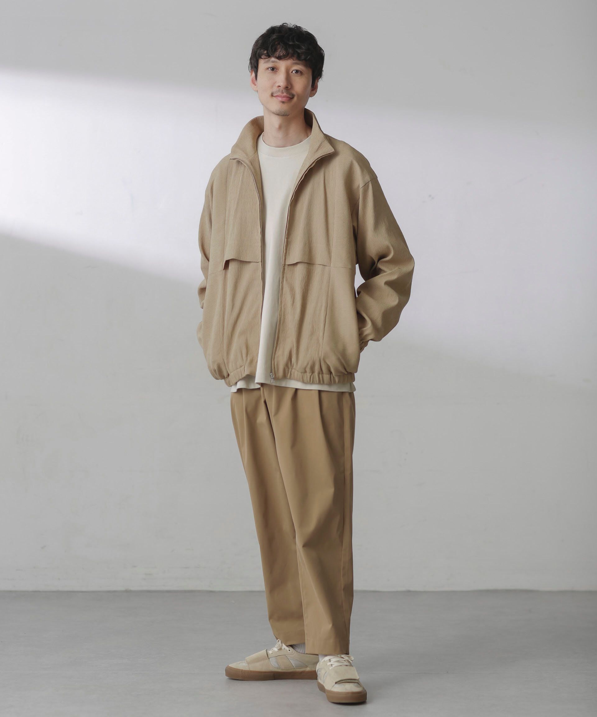 nano･universe「プリーツライクスタンドカラーブルゾン」|ブルゾン・スタジャン|