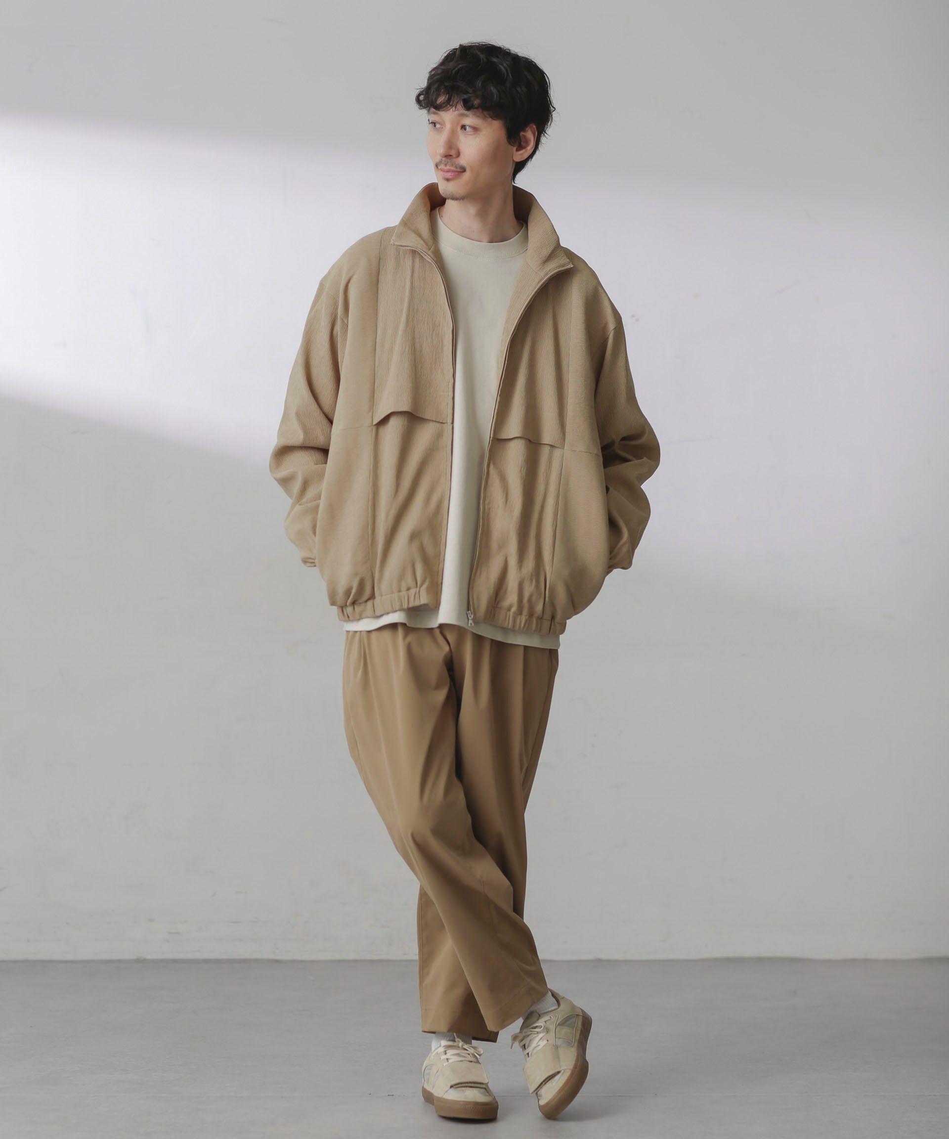 nano･universe「プリーツライクスタンドカラーブルゾン」|ブルゾン・スタジャン|