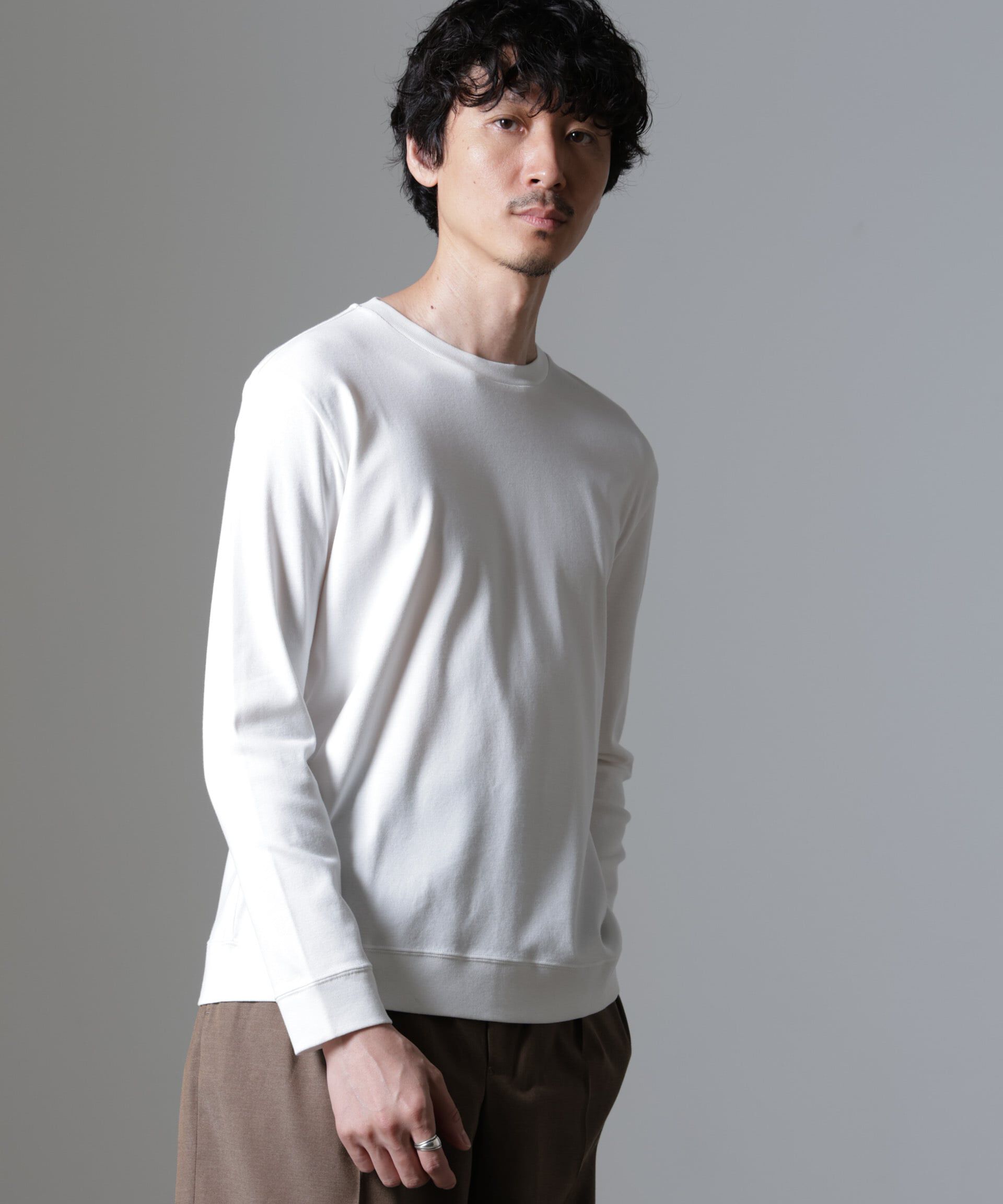 nano･universe「｢FORMAL JERSEY｣クルーネックカットソー長袖」|Tシャツ・カットソー|