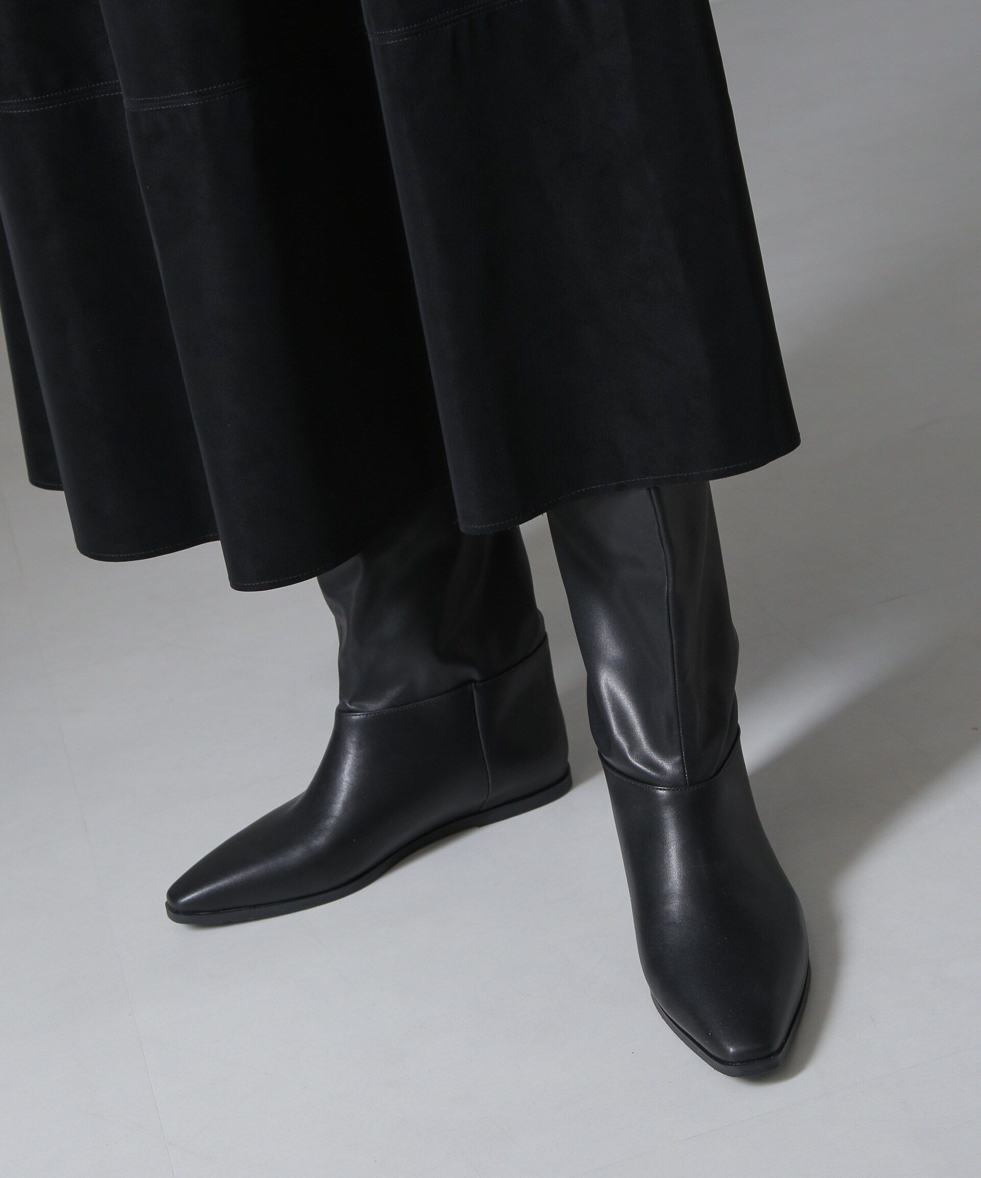 nano･universe「ルーズシルエットロングブーツ」|ショートブーツ|ブラック