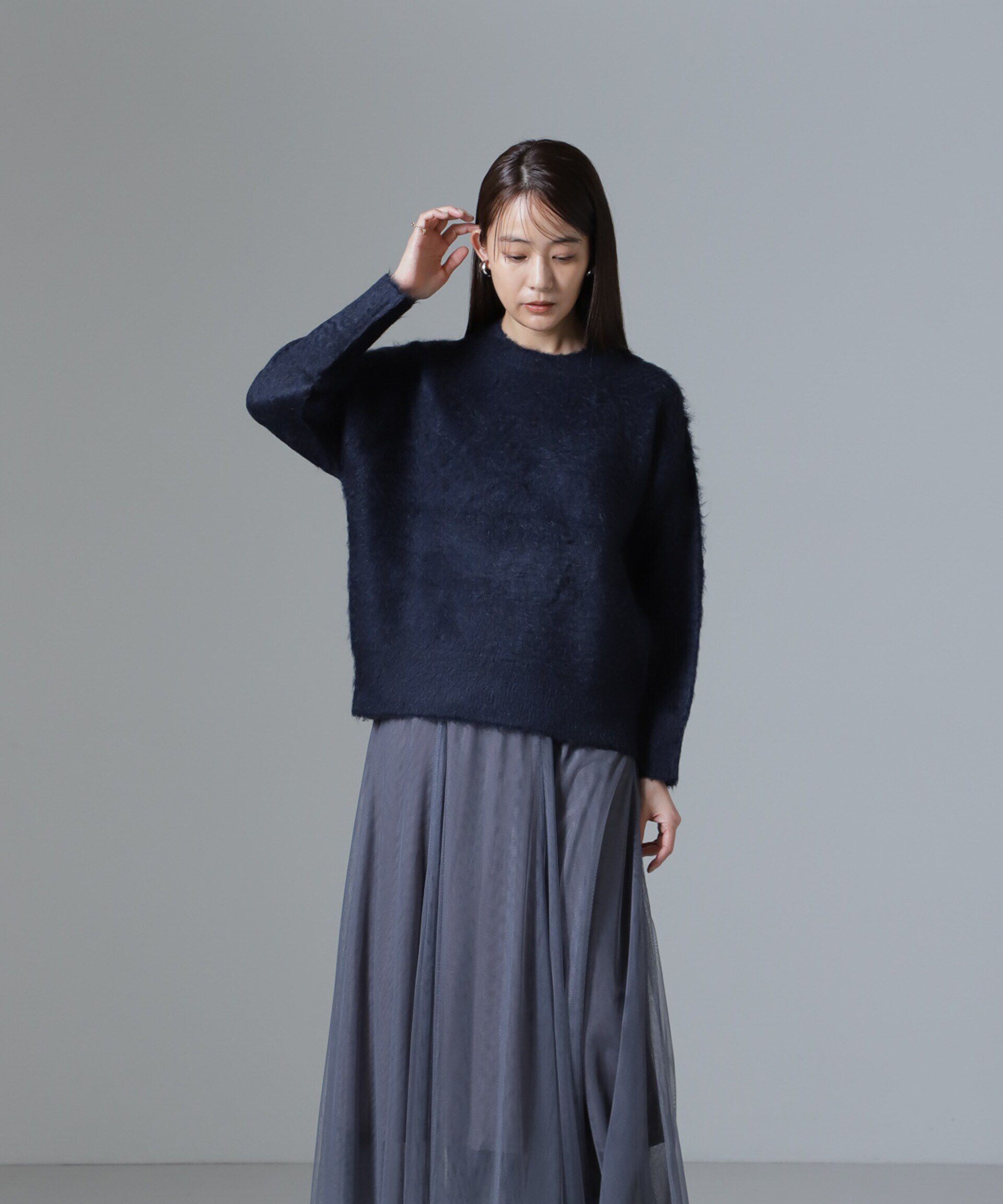 nano･universe「シャギークルーネックニットプルオーバー」|ニット・セーター|