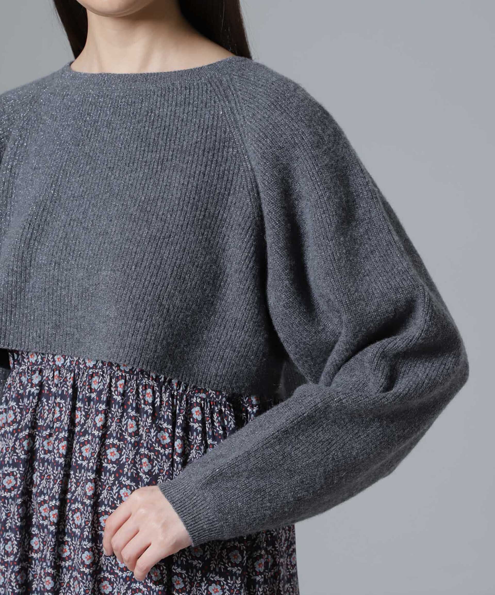 nano･universe「片畔ラメショートニットプルオーバー」|ニット・セーター|