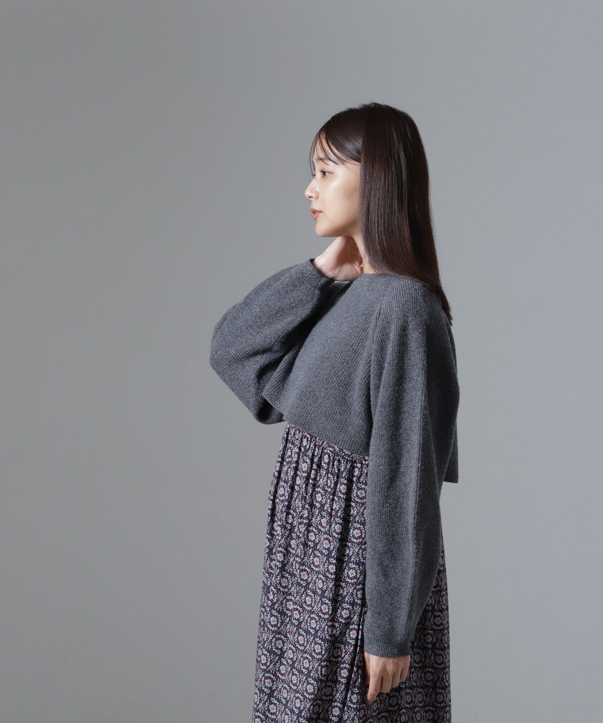 nano･universe「片畔ラメショートニットプルオーバー」|ニット・セーター|