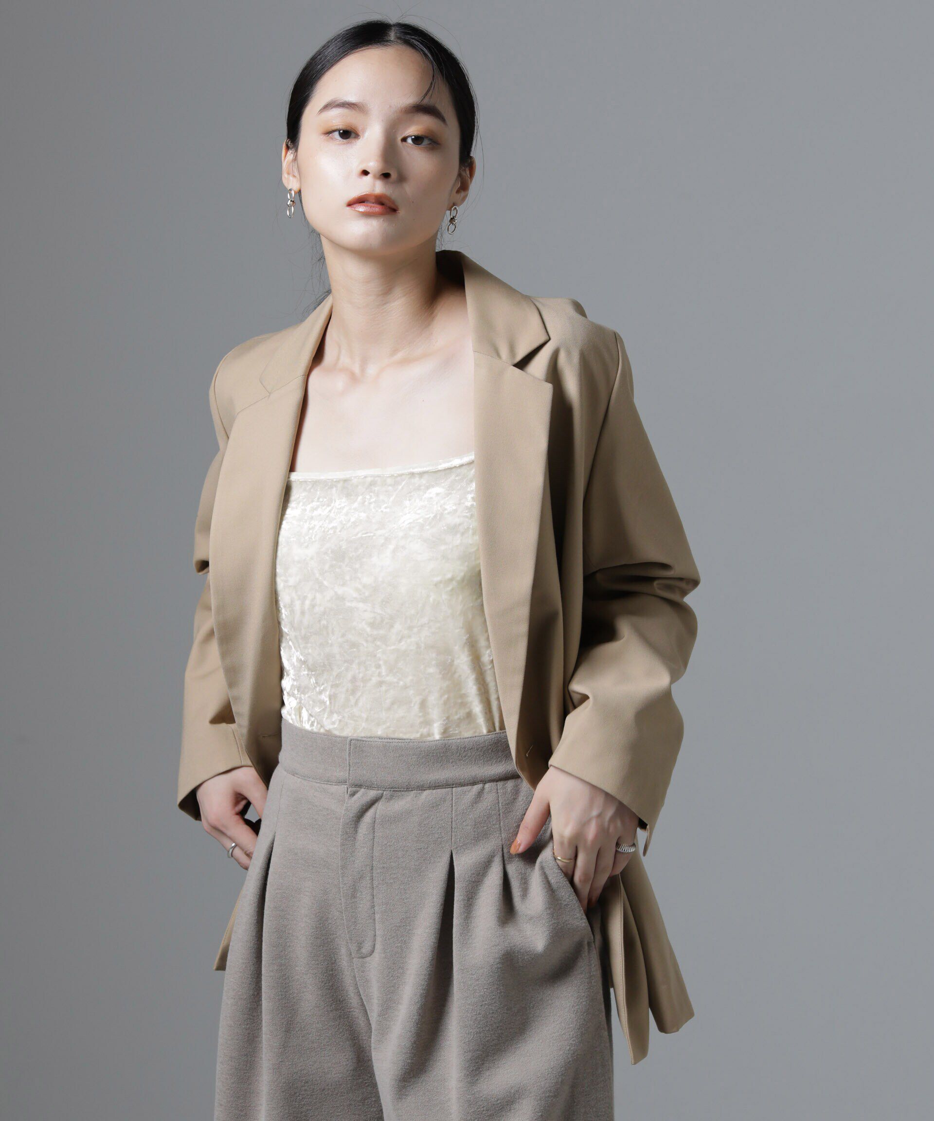 nano･universe「カップ付きベロアキャミソール」|Tシャツ・カットソー|