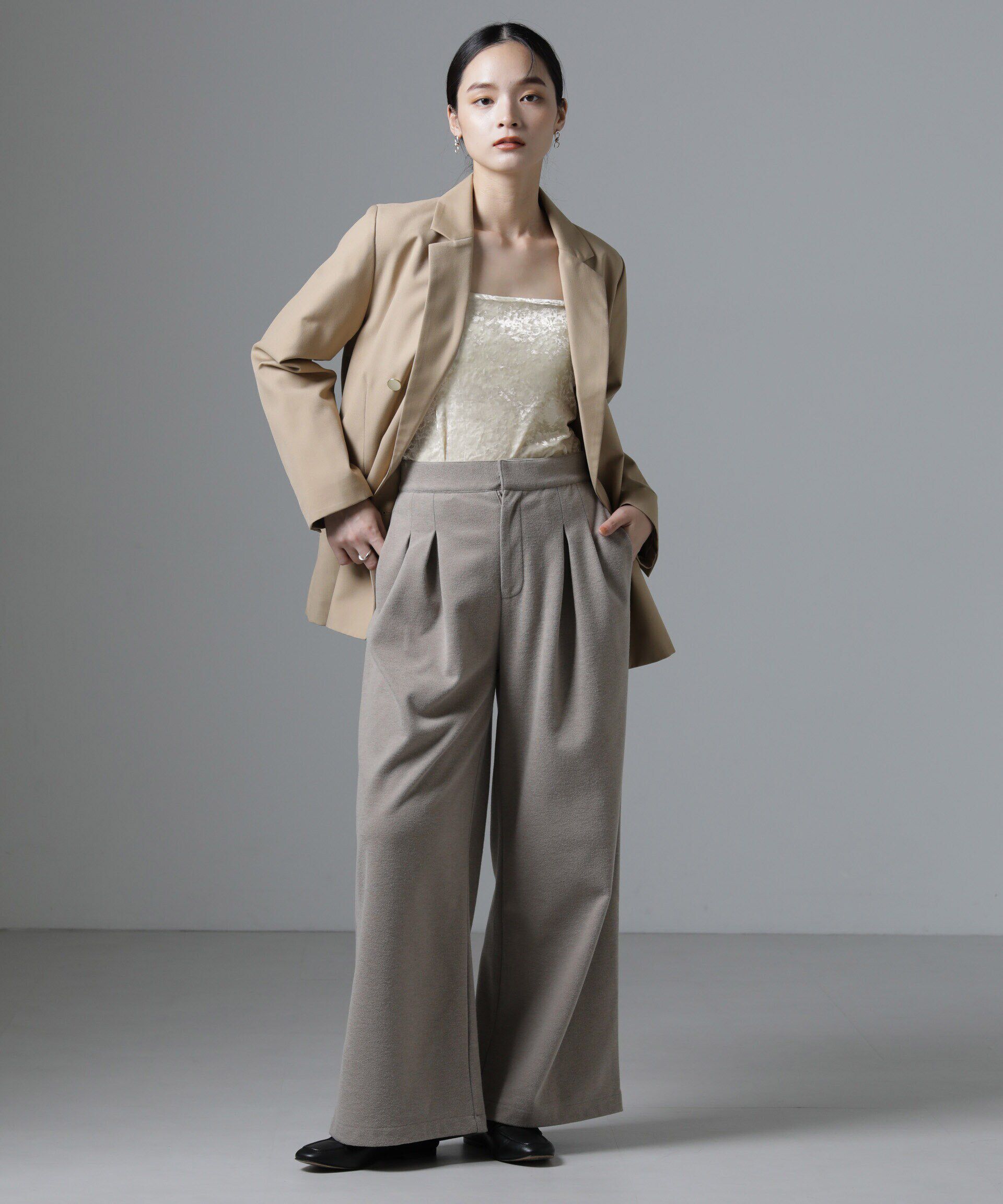 nano･universe「カップ付きベロアキャミソール」|Tシャツ・カットソー|