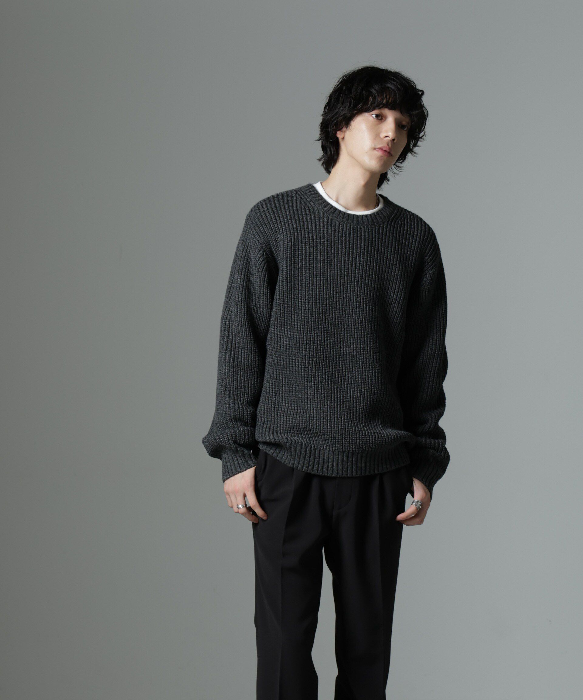 nano･universe「リラックス畦ニット」|ニット・セーター|