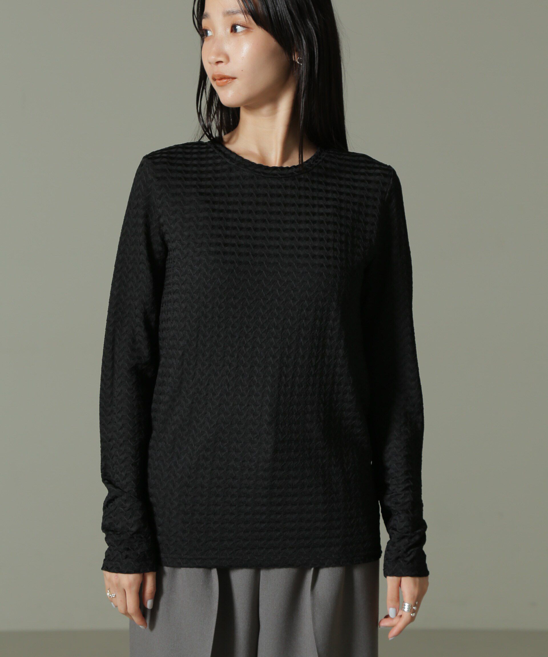 nano･universe「前後2WAYシャーリングカットトップス」|Tシャツ・カットソー|