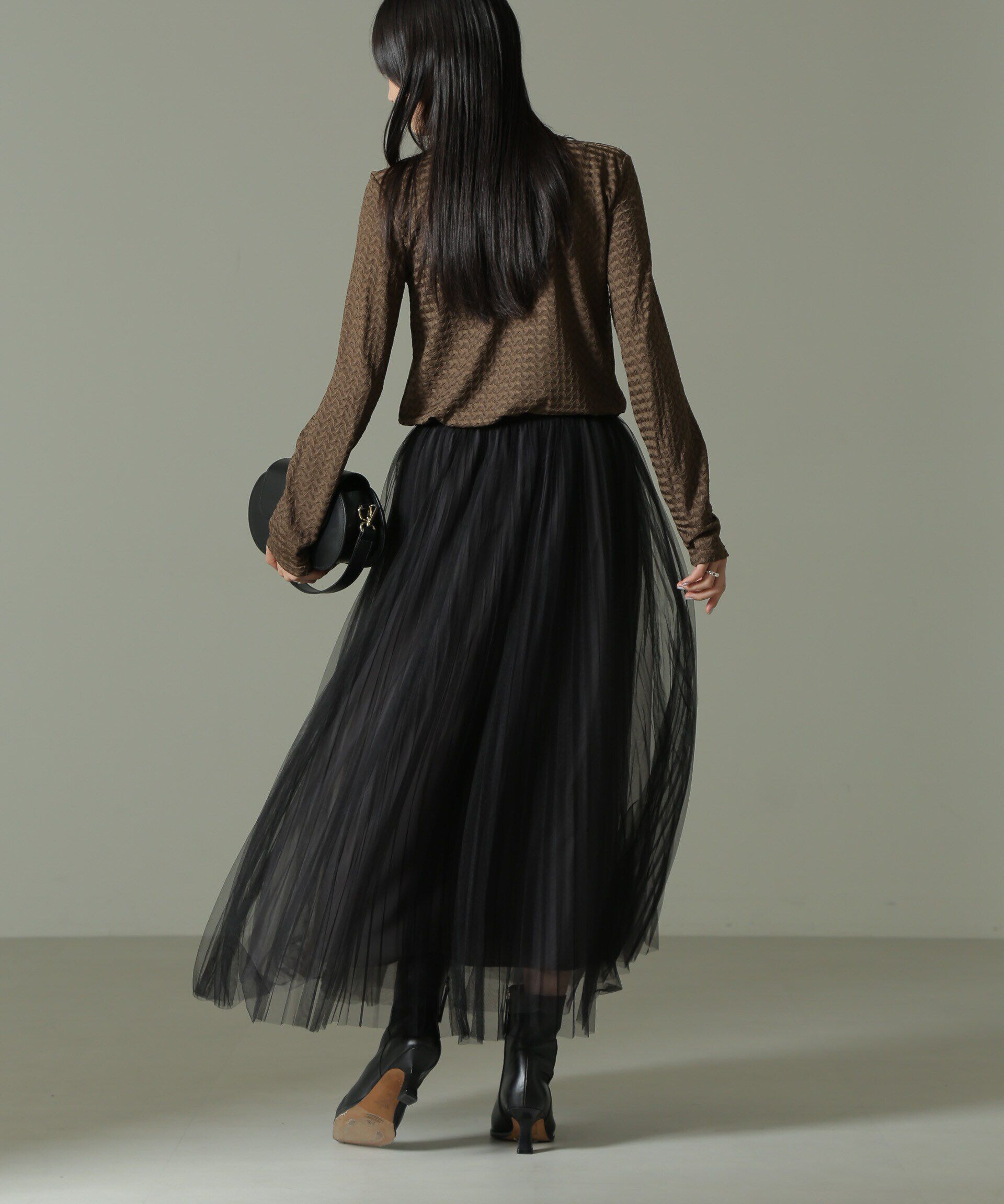 nano･universe「前後2WAYシャーリングカットトップス」|Tシャツ・カットソー|