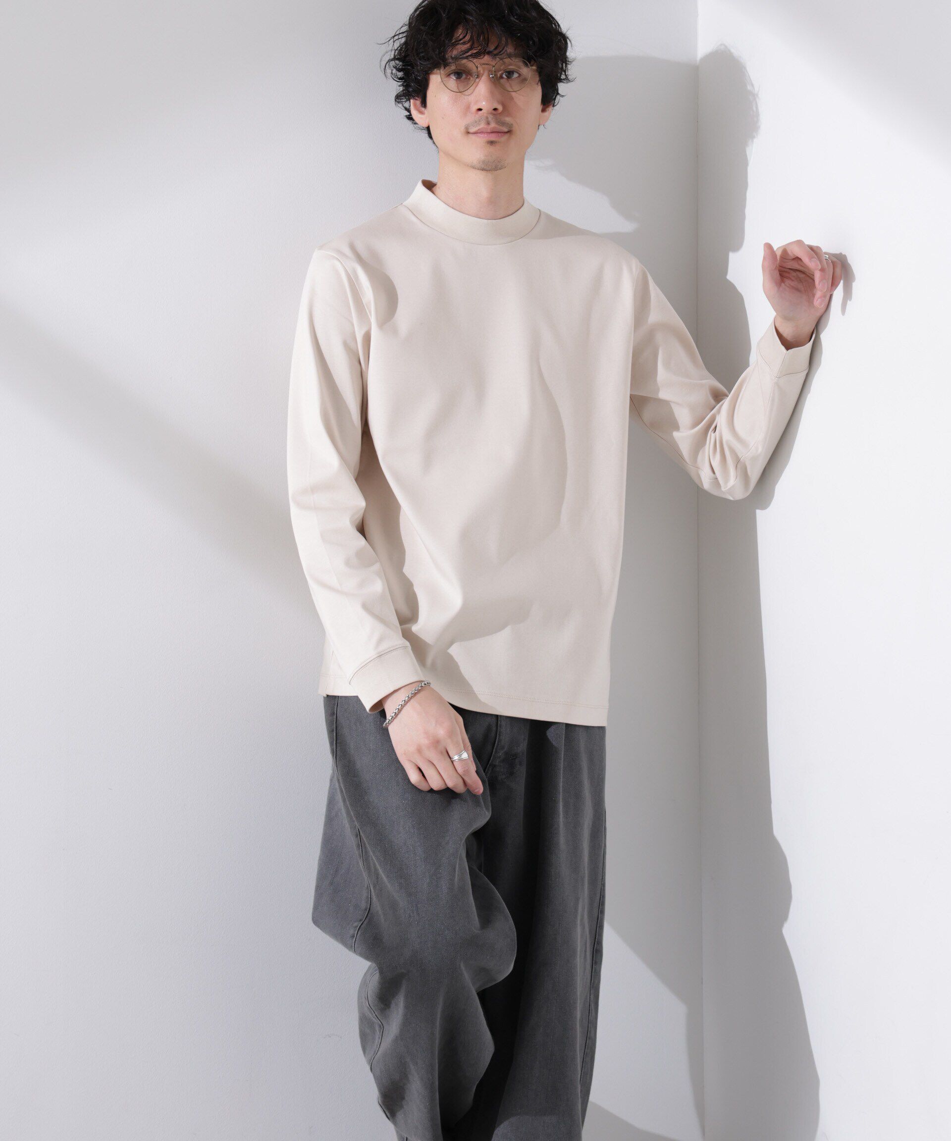 nano･universe「アンチスメルモックネックTシャツ 長袖」|Tシャツ・カットソー|