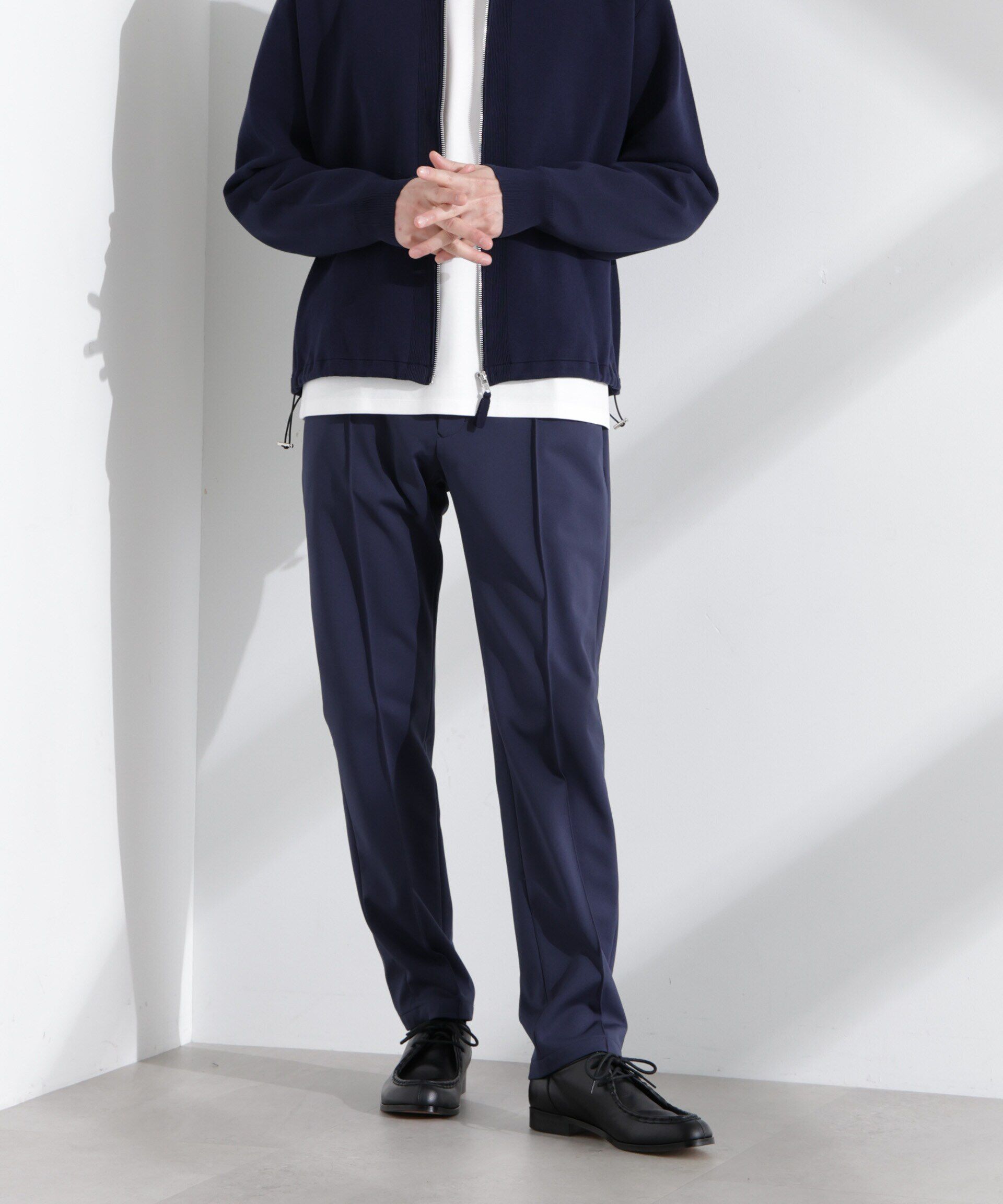nano･universe「「N TROUSERS BASIC」TEXBRID(R)ポンチストレッチパンツ(セットアップ可)」|スーツ|ネイビー