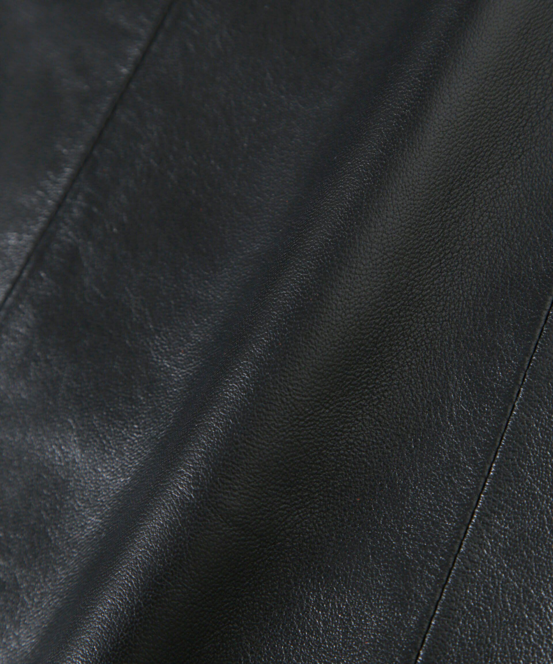 nano･universe「Lamb nappa ジップレザージレ」|ダウンベスト・ベスト|