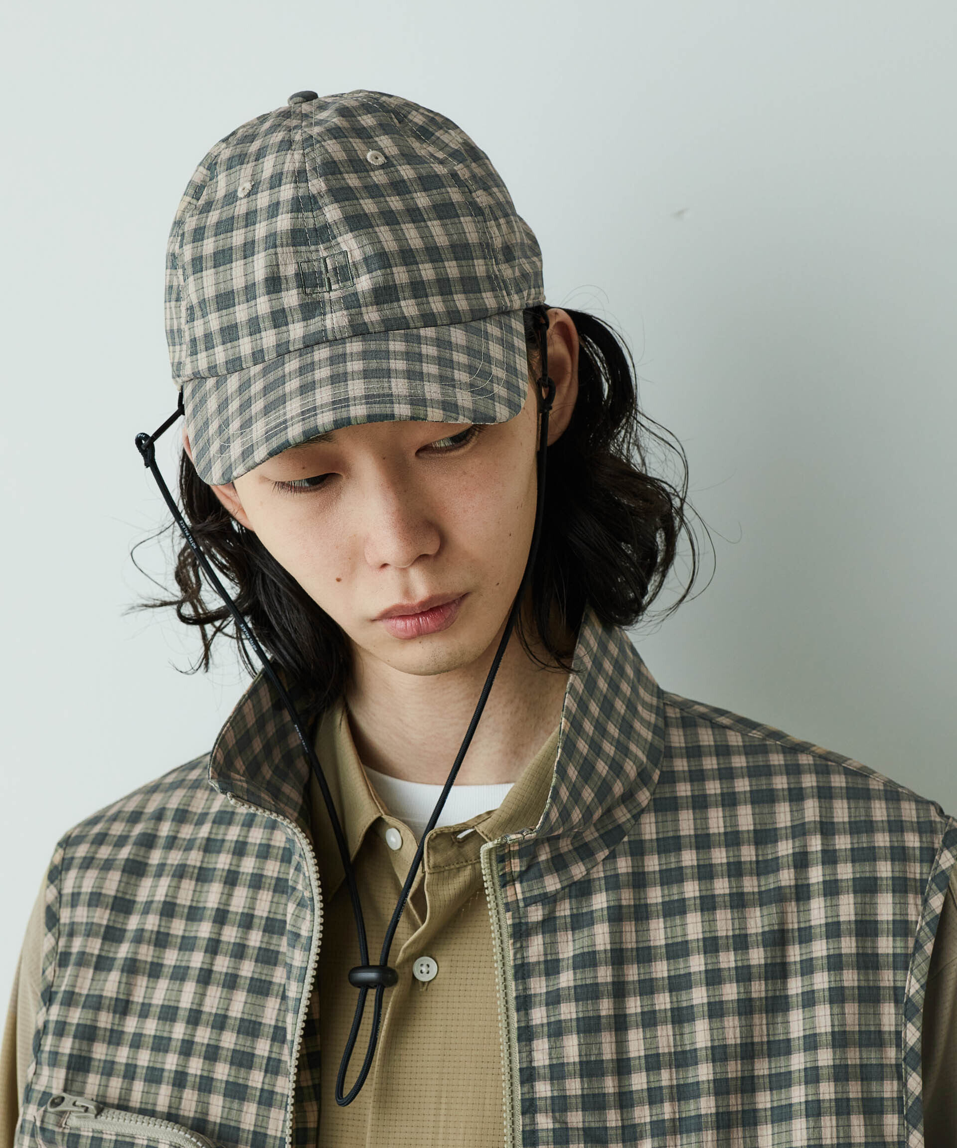 nano･universe「｢HOTEL PALACE｣ オテルパラス デジタルプリントチェックキャップ」|キャップ・キャスケット|ベージュ