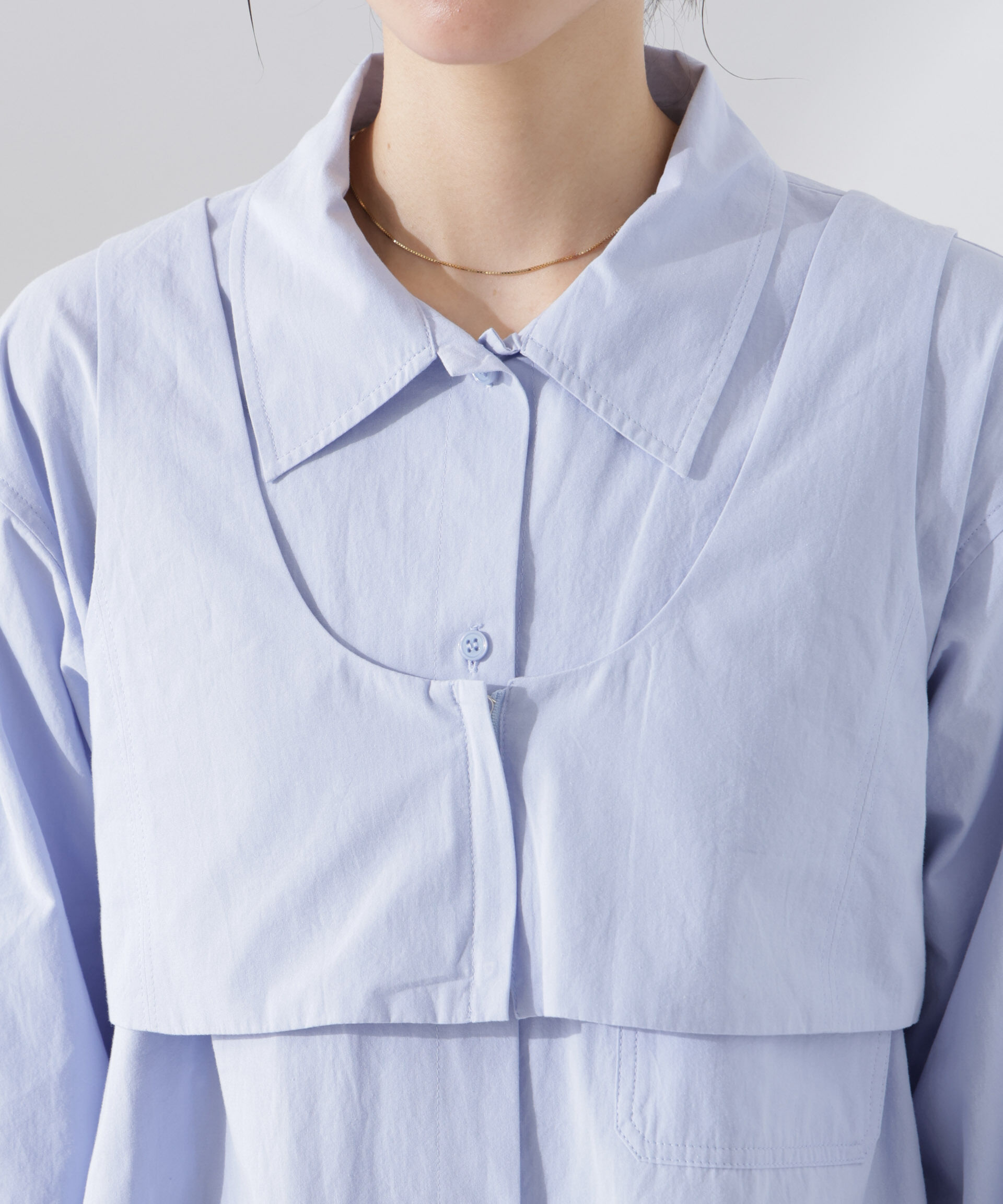 nano･universe「ビスチェセットドロストワイドコットンシャツ」|シャツ・ブラウス|