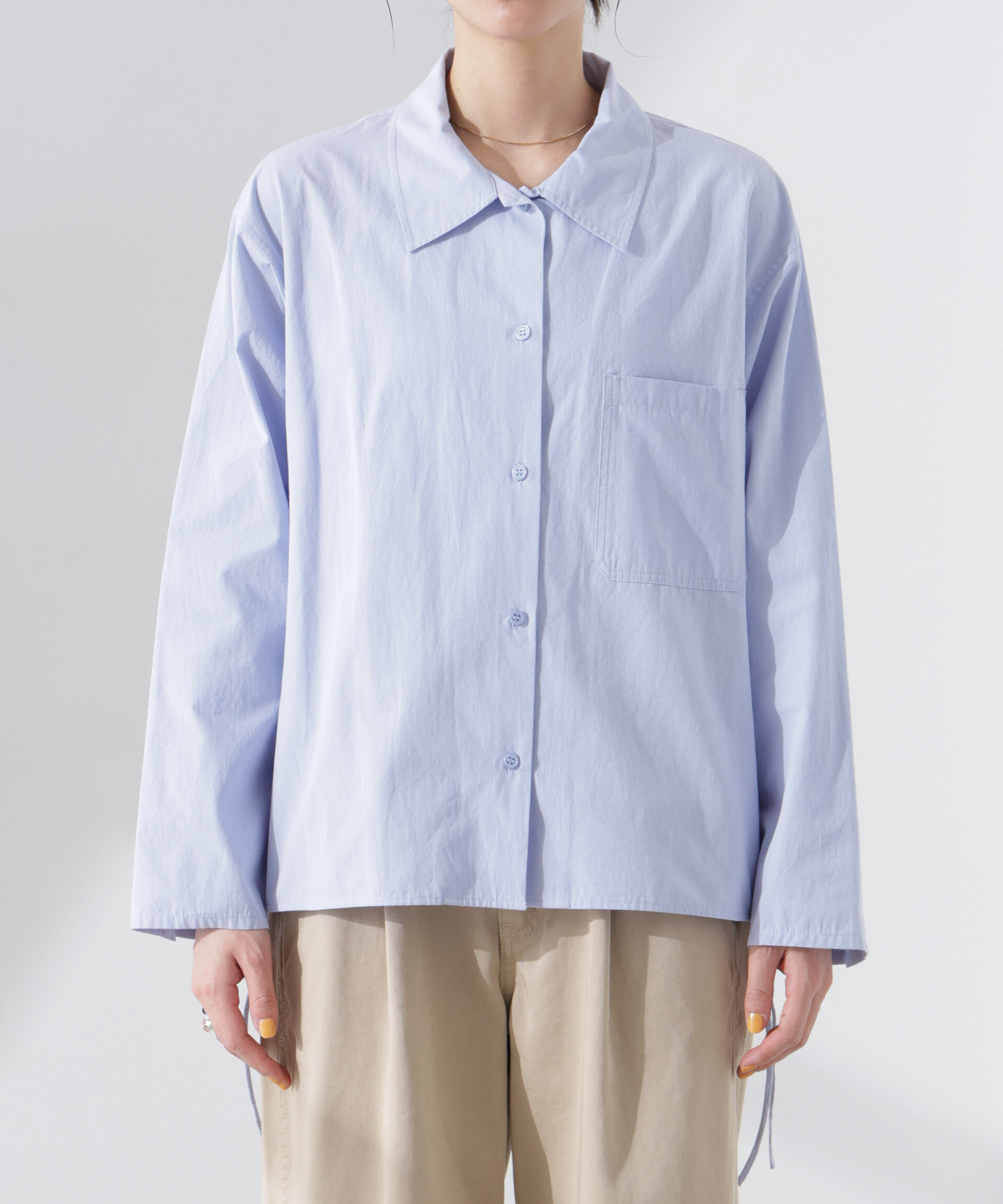 nano･universe「ビスチェセットドロストワイドコットンシャツ」|シャツ・ブラウス|