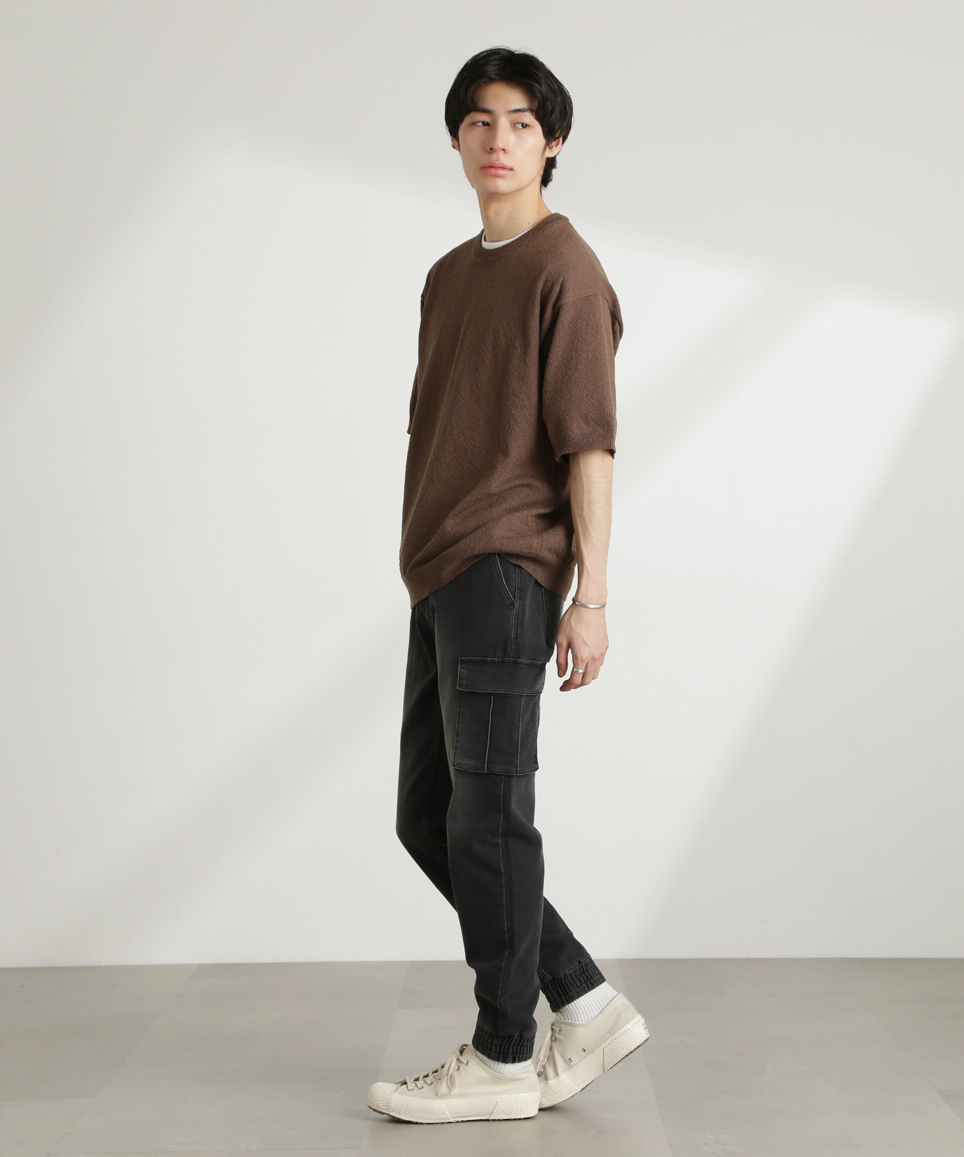 nano･universe「スリムフィット ジョガーカーゴパンツ」|チノ|