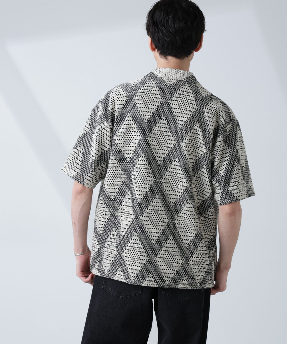 nano･universe「ダイヤレース オープンカラーシャツ」|シャツ・ブラウス|