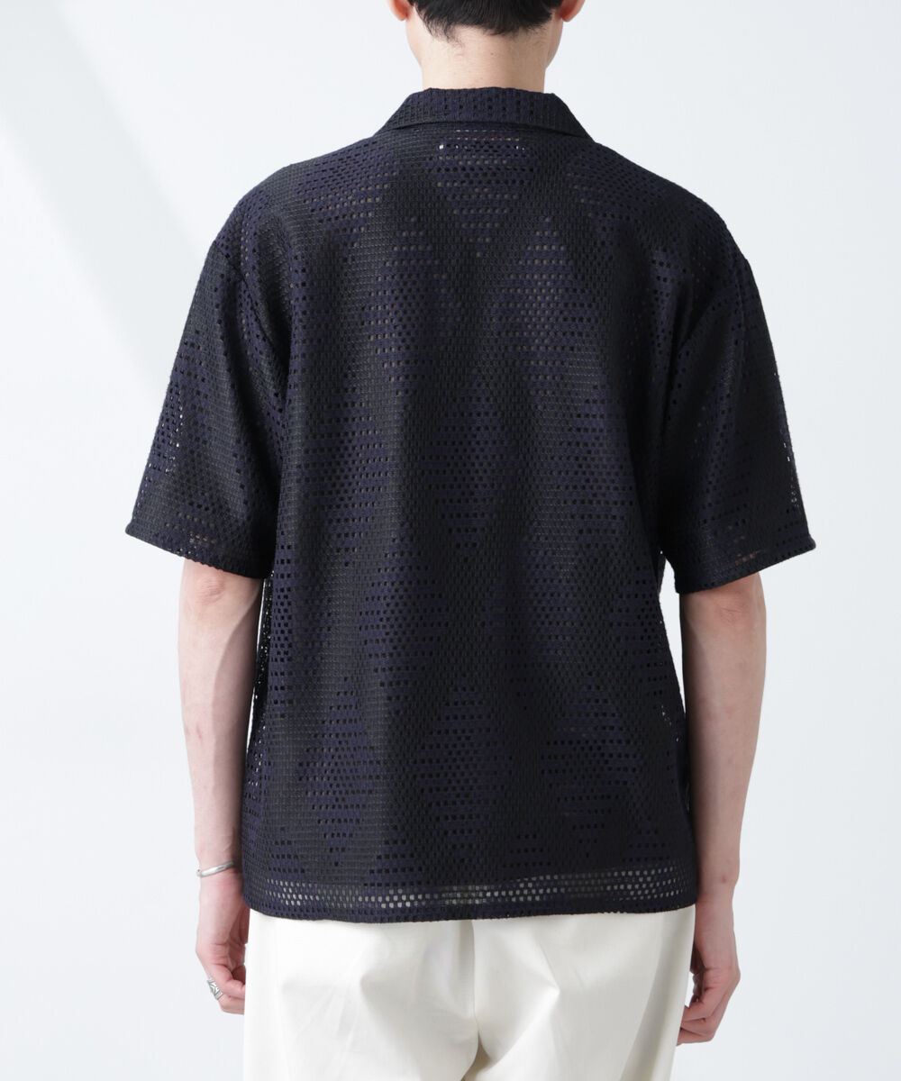 nano･universe「ダイヤレース オープンカラーシャツ」|シャツ・ブラウス|