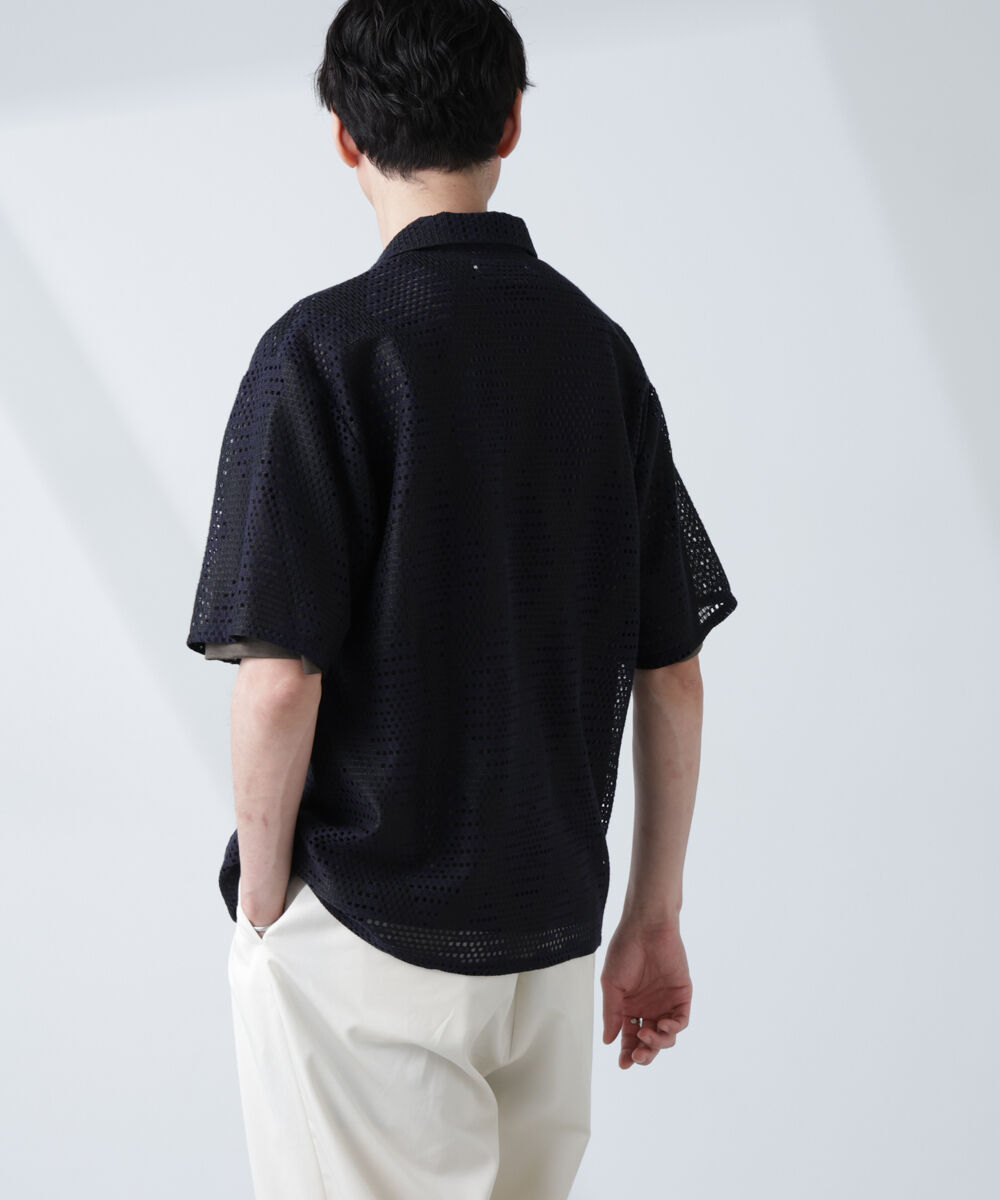nano･universe「ダイヤレース オープンカラーシャツ」|シャツ・ブラウス|