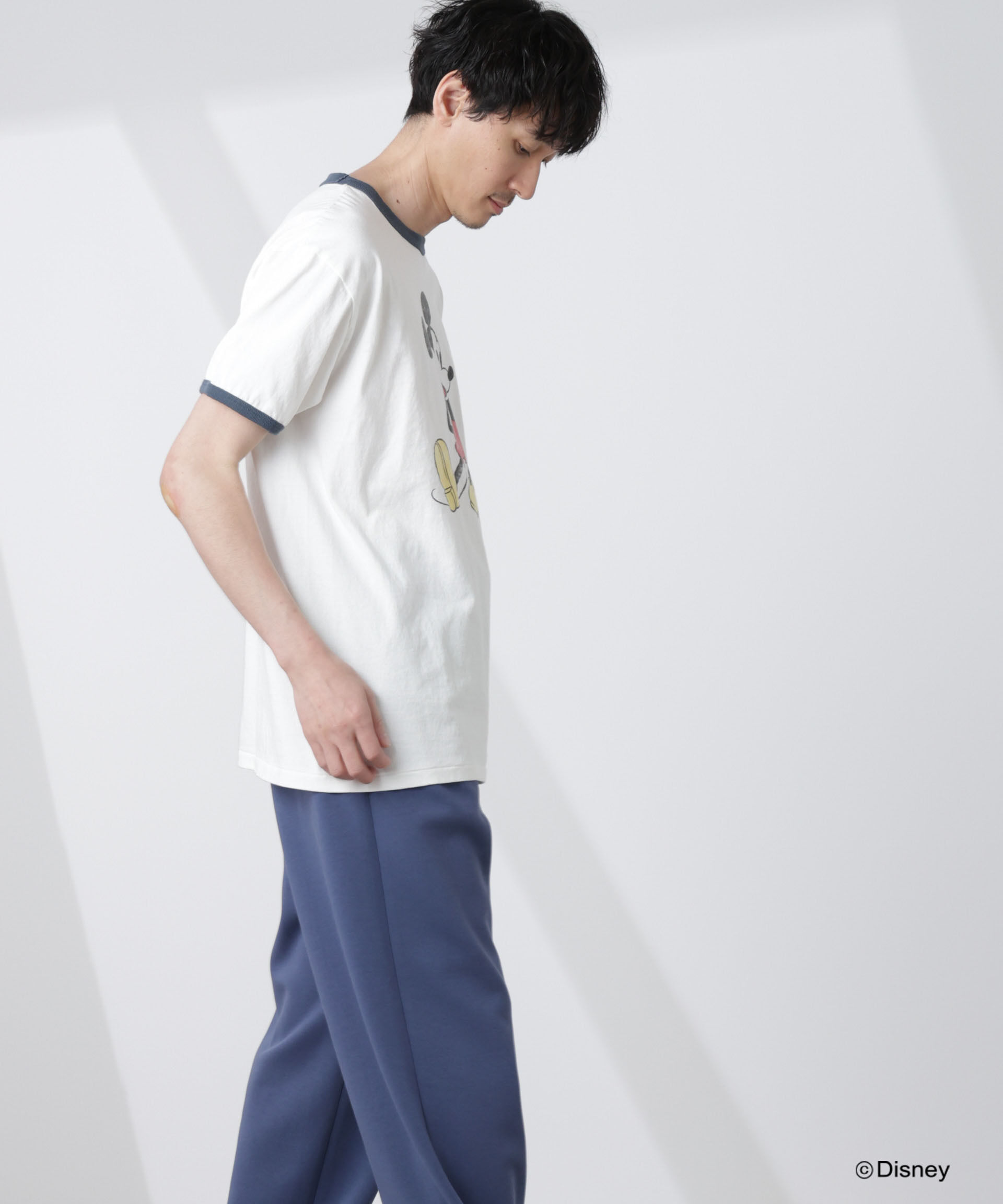 nano･universe「「NJ/CLUB」ミッキーマウス / フェードリンガーTシャツ半袖」|Tシャツ・カットソー|