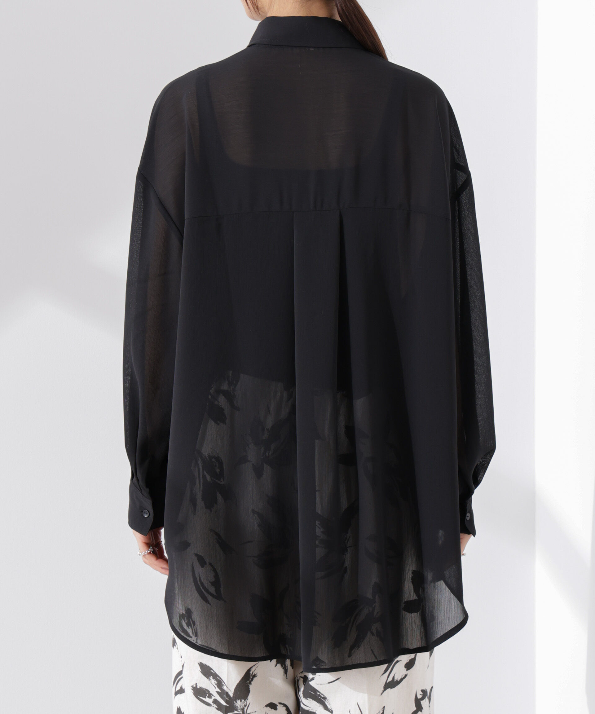 nano･universe「シアー楊柳オーバーサイズシャツ」|シャツ・ブラウス|