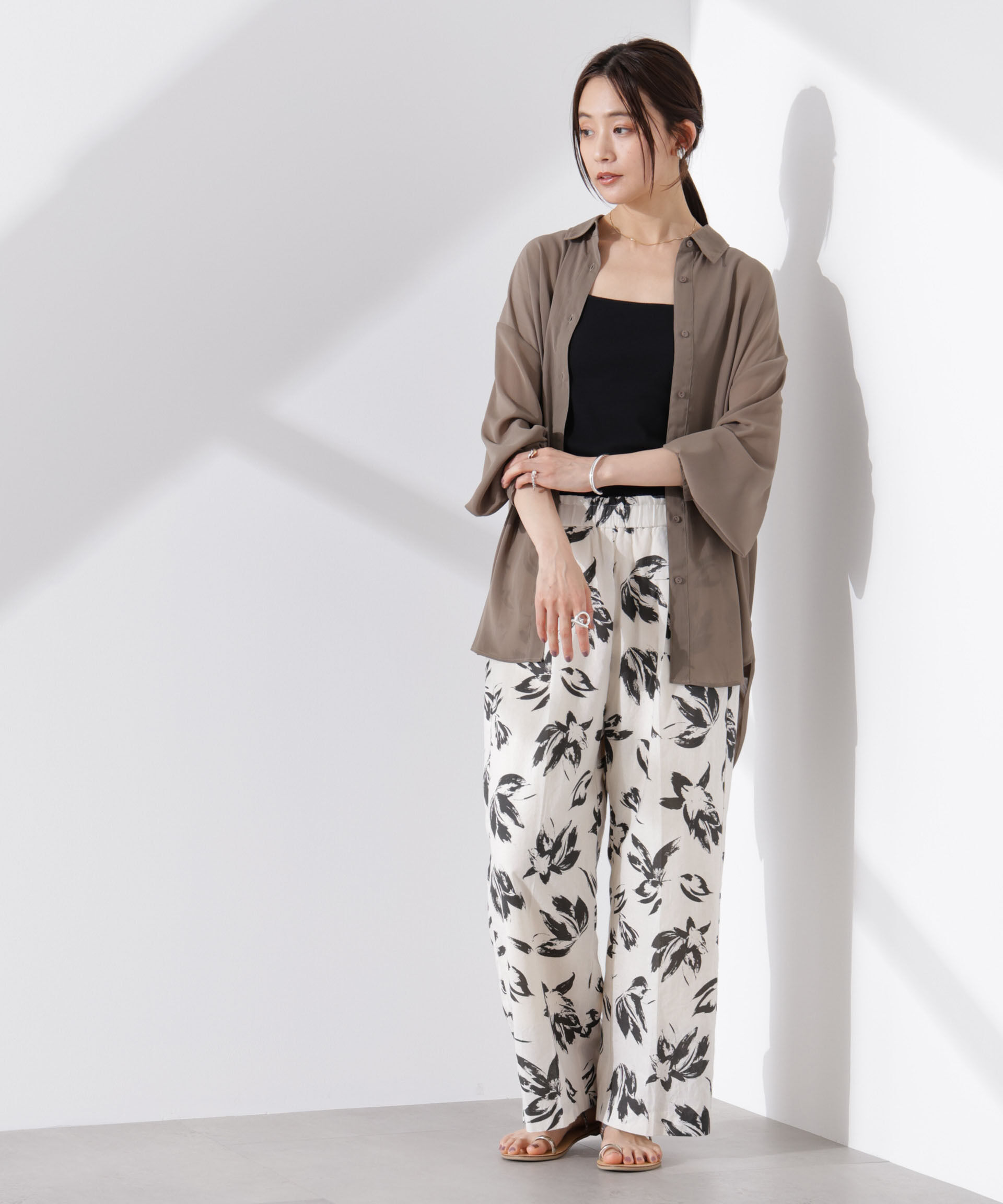 nano･universe「シアー楊柳オーバーサイズシャツ」|シャツ・ブラウス|