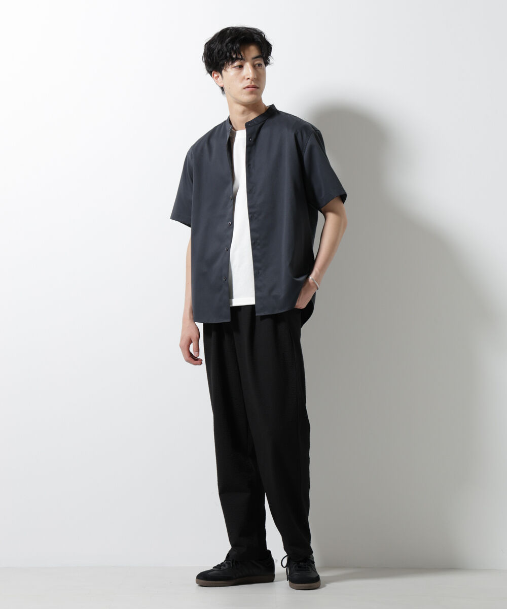 nano･universe「スタンダードバンドカラーシャツ/半袖」|シャツ・ブラウス|