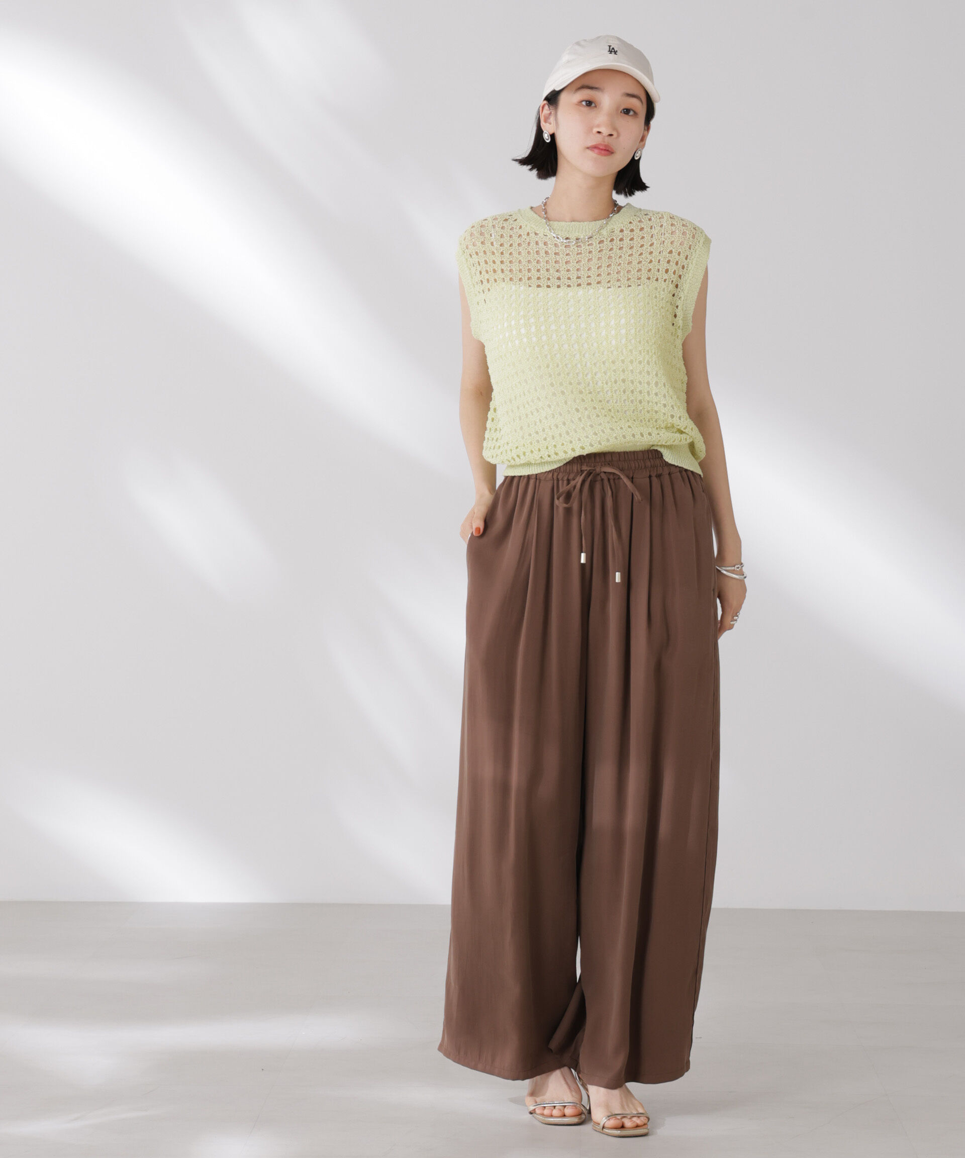 nano･universe「テープヤーンメッシュニットベスト」|ニット・セーター|