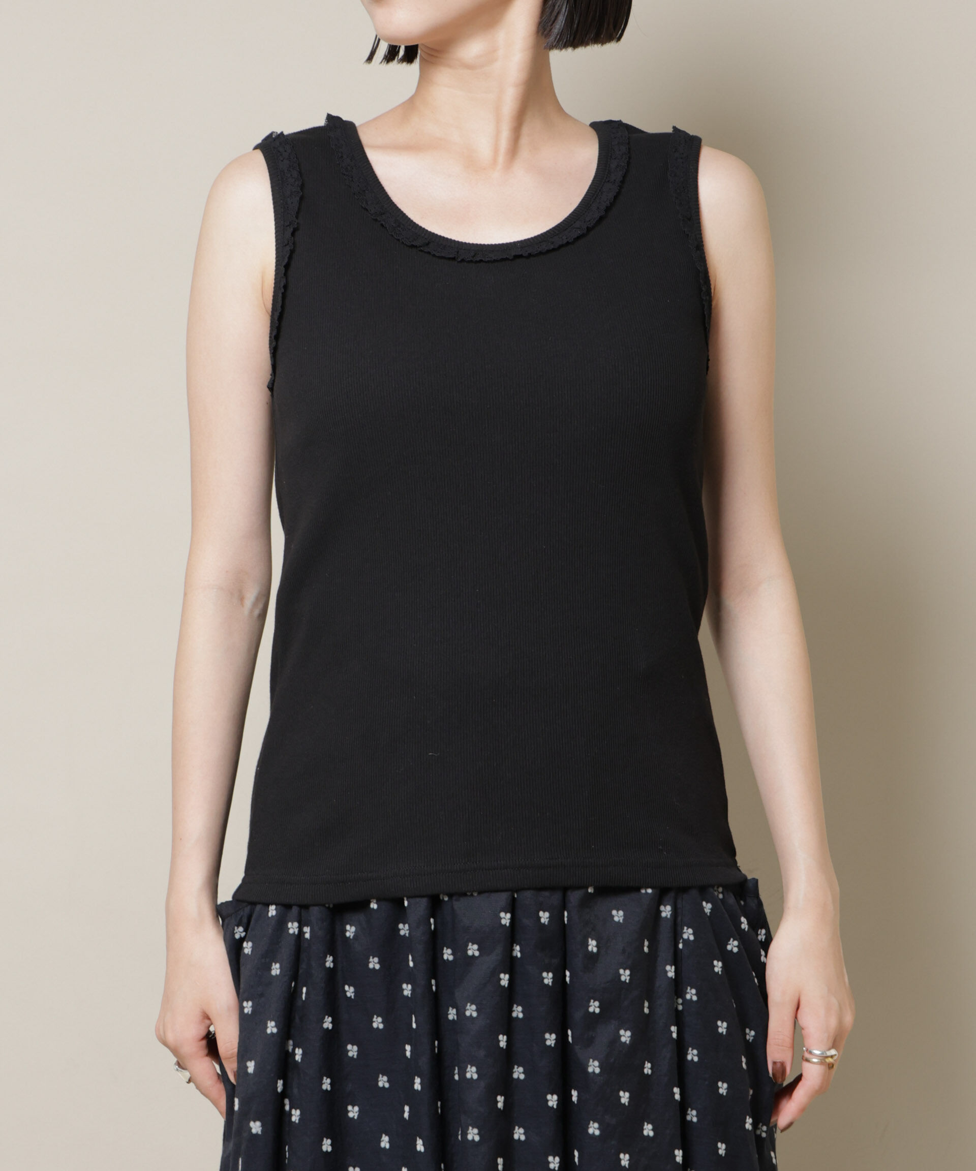 nano･universe「レーストリミングタンクトップ」|Tシャツ・カットソー|