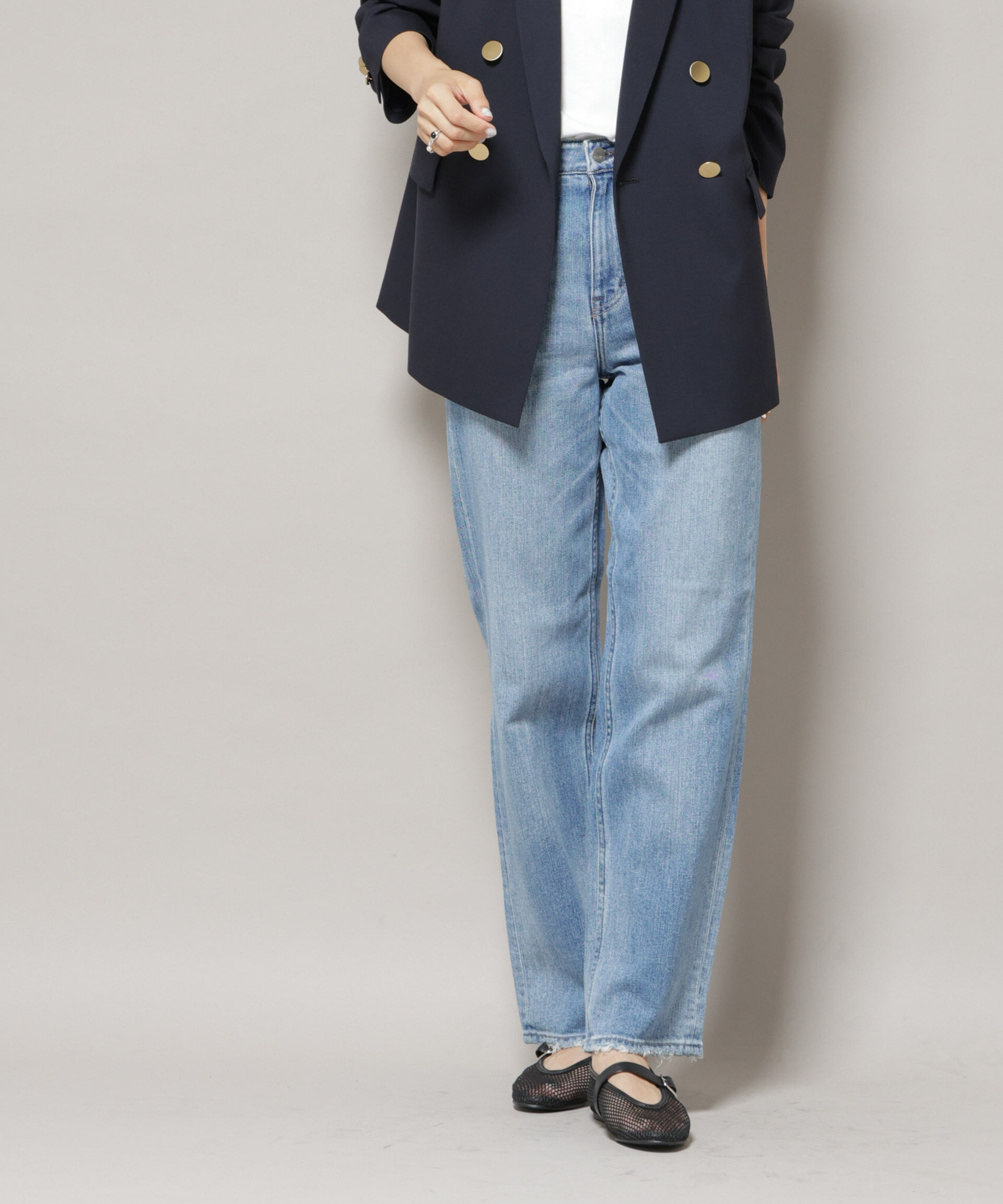 nano･universe「Healthy DENIM/Tallow ストレートデニム」|チノ|L.ブルー1