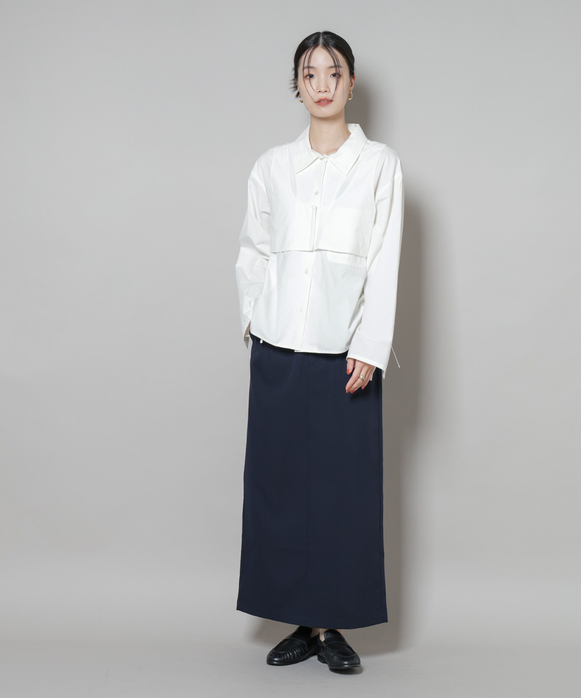 nano･universe「スーツライクIラインロングスカート」|スカート|