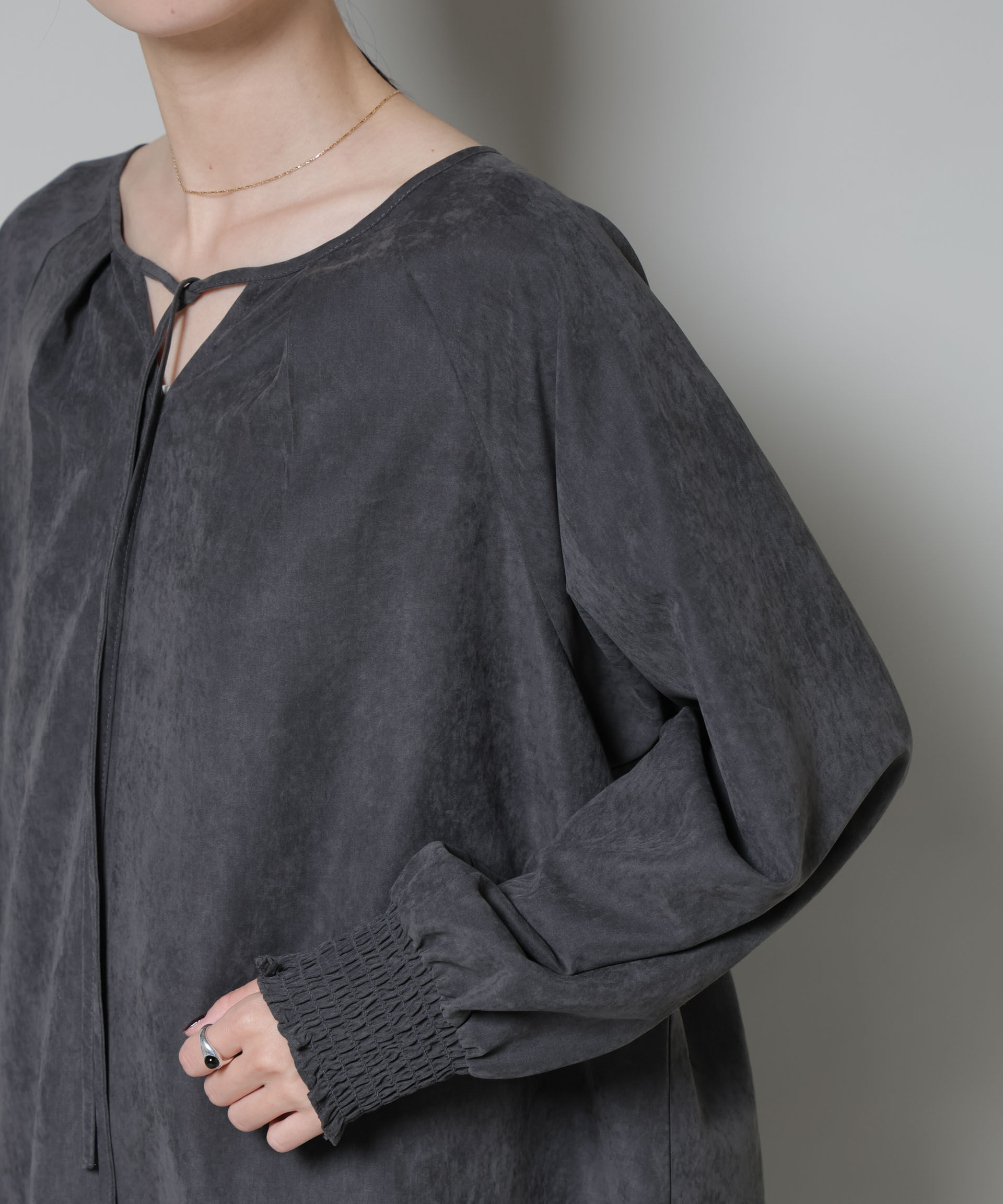 nano･universe「取り外し可能ラッフルカラー付きピーチフレアワンピース」|ワンピース|