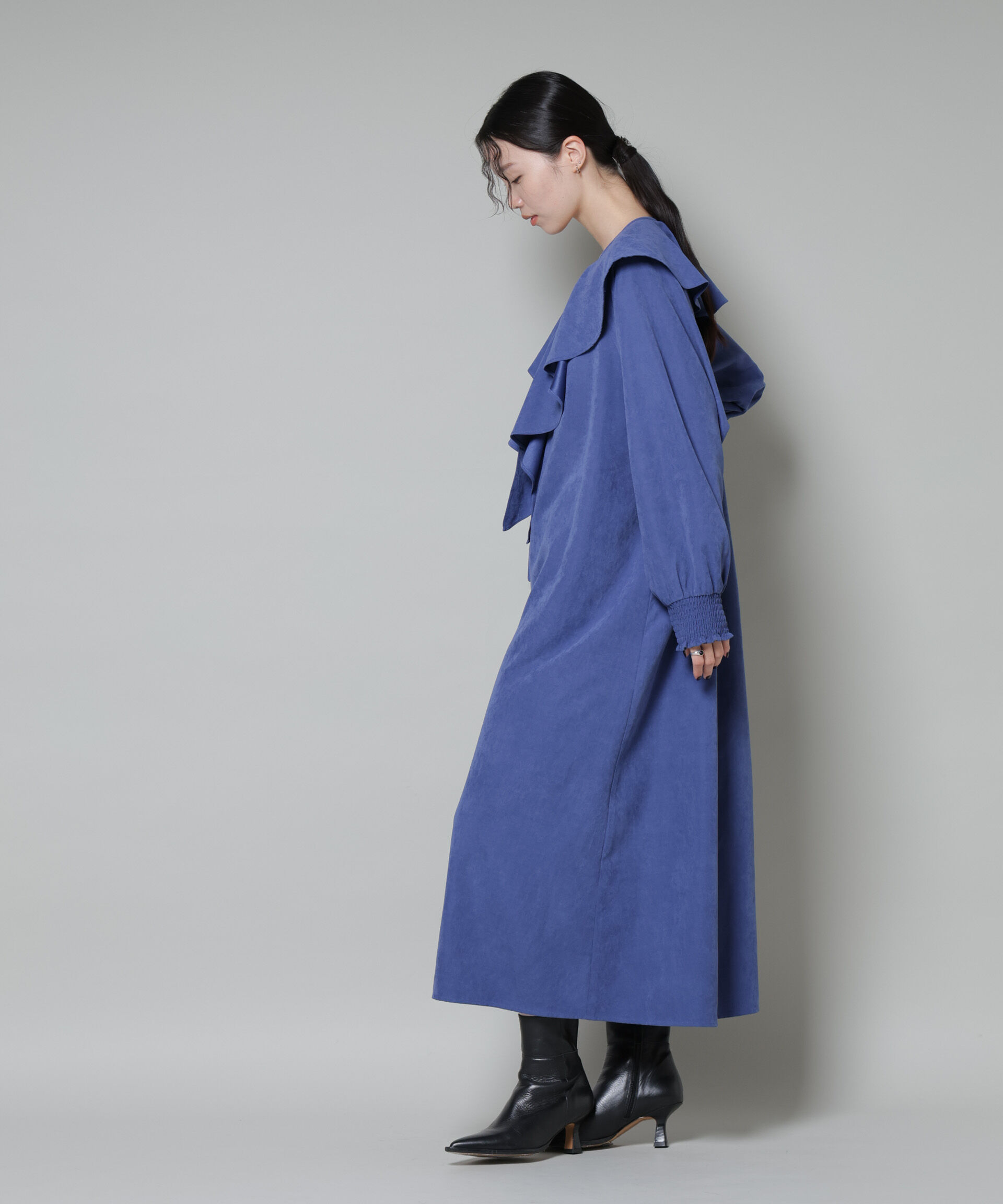 nano･universe「取り外し可能ラッフルカラー付きピーチフレアワンピース」|ワンピース|