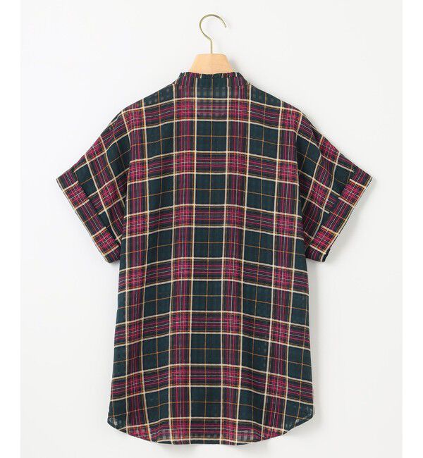 組曲「【洗える】シアーチェック 半袖ブラウス」|シャツ・ブラウス|