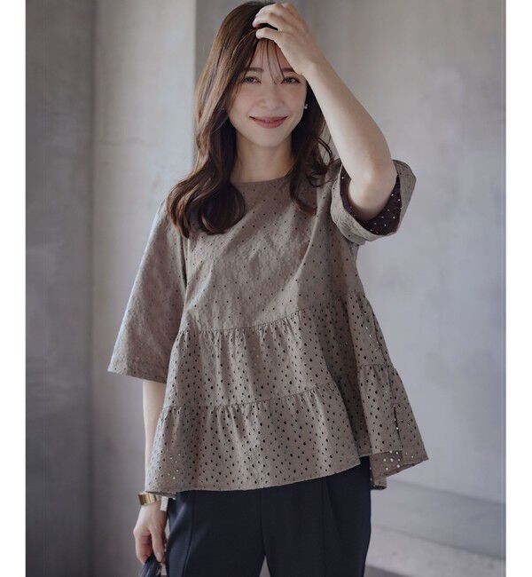 組曲「【新色追加】エンブロイダリーレースフリル ブラウス」|シャツ・ブラウス|