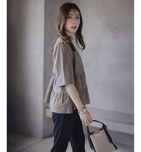 組曲「【新色追加】エンブロイダリーレースフリル ブラウス」|シャツ・ブラウス|