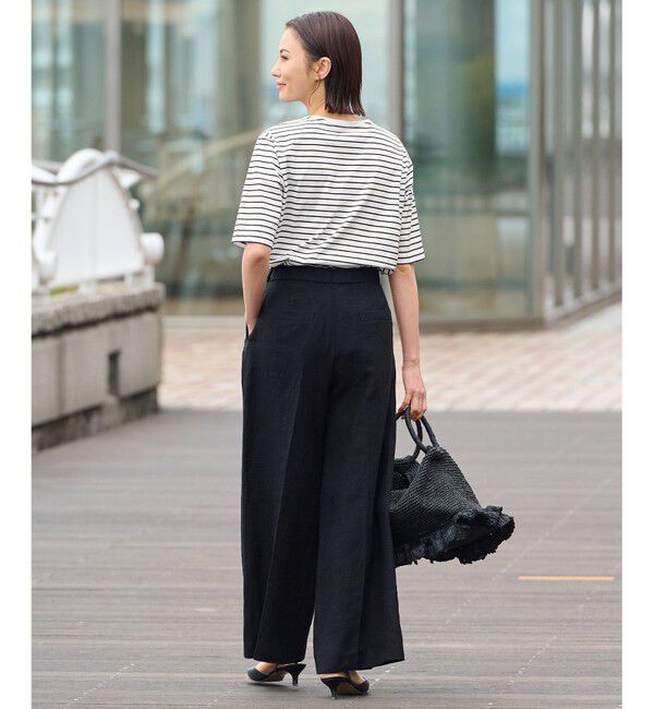 自由区「【XSサイズ～】ブライトリネンオックス ワイドパンツ」|その他|