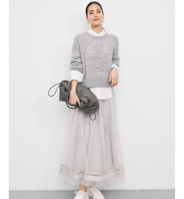 自由区「【洗える】チュールエンブロイダリー スカート」|スカート|