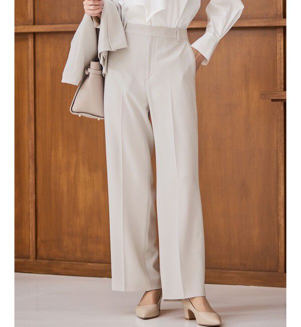 23区「【VERY3月号掲載/セットアップ対応】トリアセダブルジョーゼット フルレングス パンツ」|その他|ベージュ系