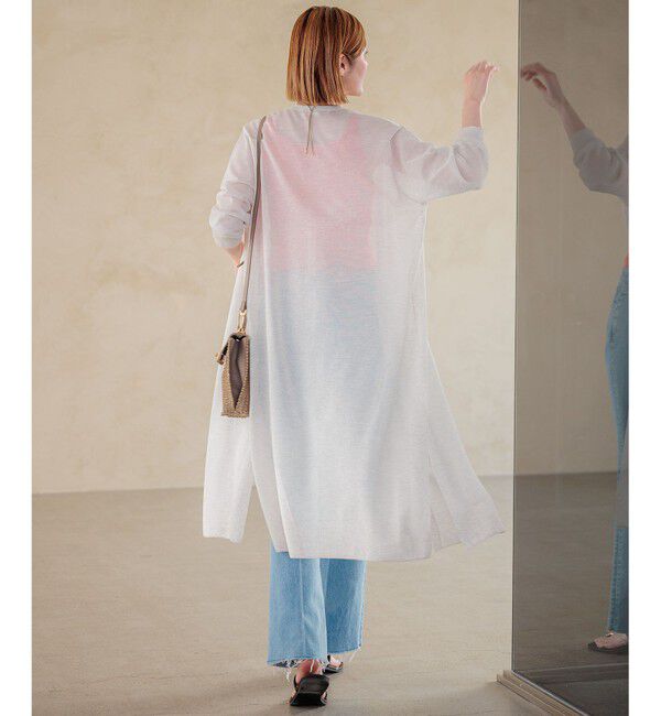 23区「【洗える】シャイニーシアー ニット ロングカーディガン」|ニット・セーター|