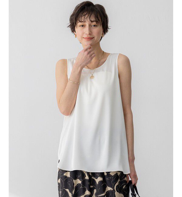 23区「【Oggi5月号掲載】ミスティサテン タンクトップ」|タンクトップ|アイボリー系