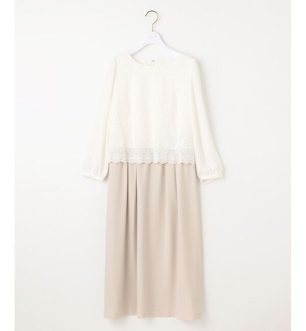 any SiS「【洗える】レースコンビバックサテン ワンピース」|ワンピース|