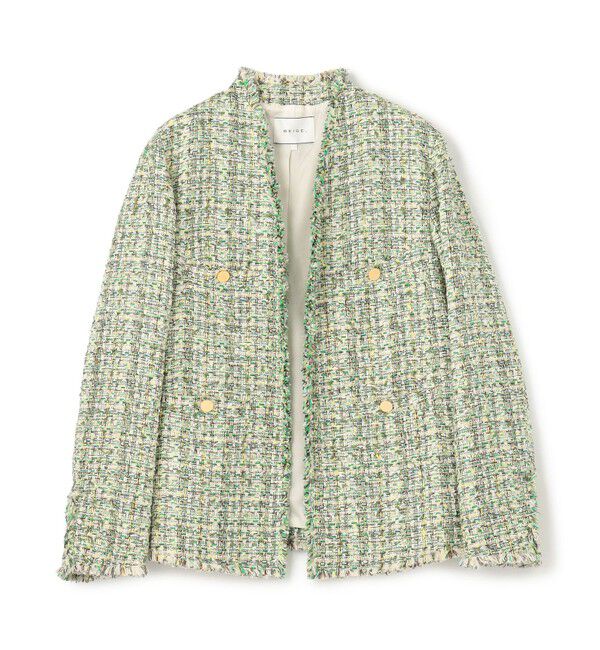 BEIGE,「【Oggi 4月号掲載】TEASEL / オーバーサイズツイードジャケット」|ノーカラージャケット|
