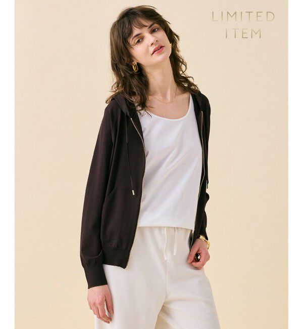 BEIGE,「【WEB限定・洗える】MONSTERA / フーデットニット」|パーカー|Brown