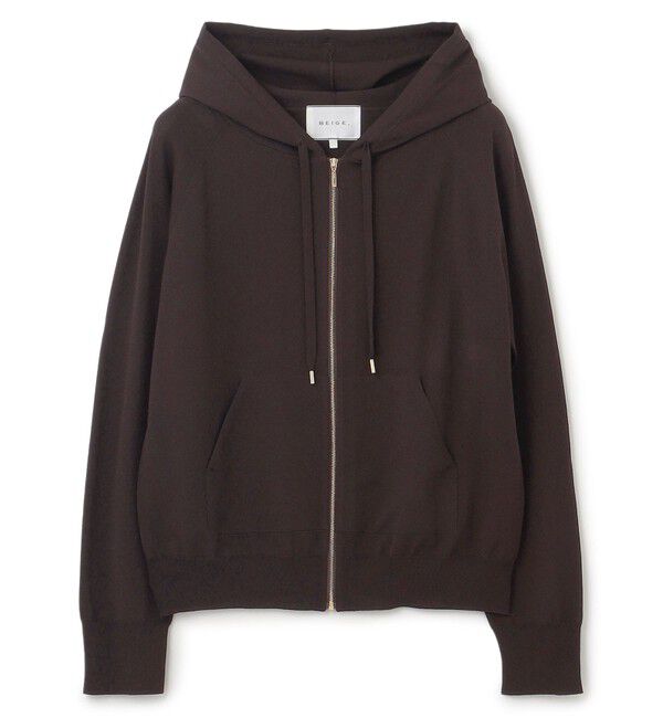 BEIGE,「【WEB限定・洗える】MONSTERA / フーデットニット」|パーカー|