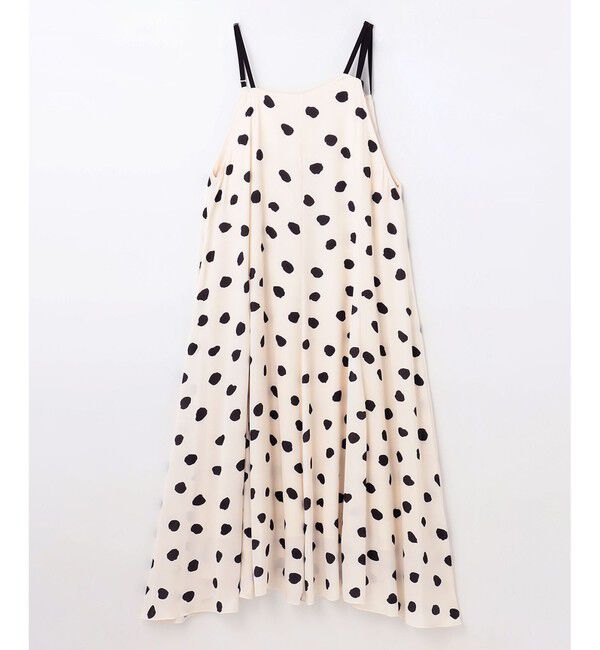  「ドットプリントサテンキャミワンピース」|ワンピース|