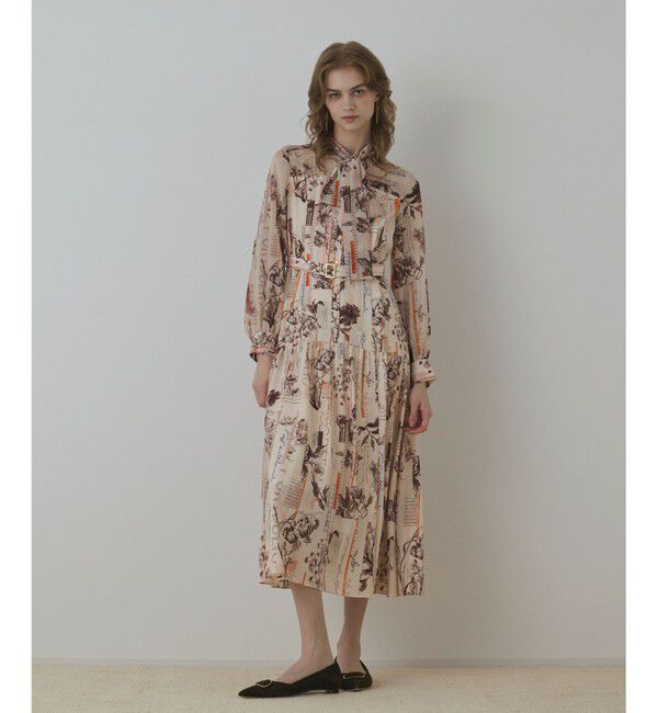 Diagram「ロゴフラワ－プリントボウタイワンピース」|ワンピース|オレンジ