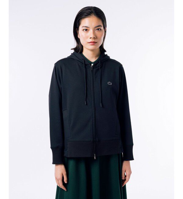 LACOSTE「COOL MAXジップアップスウェットフーディー」|パーカー|ブラック