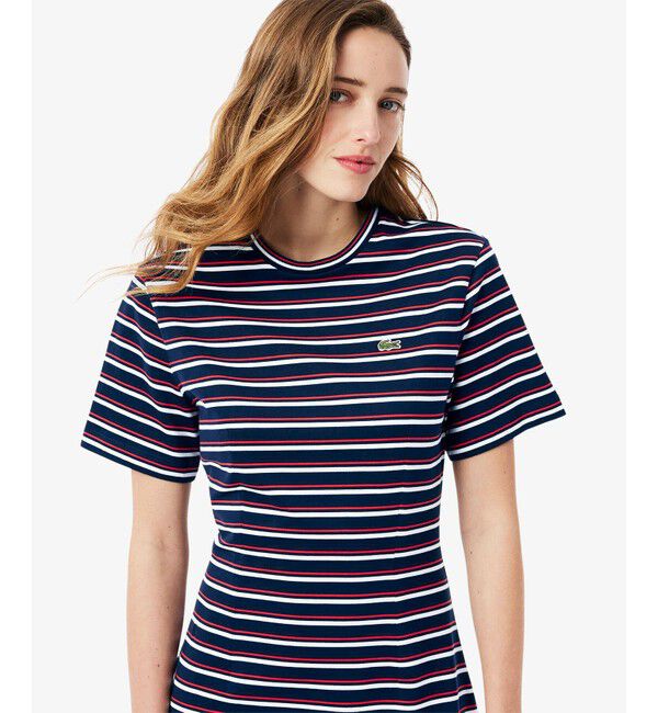 LACOSTE「バイカラーボーダーTシャツドレス / フレアワンピース」|ワンピース|