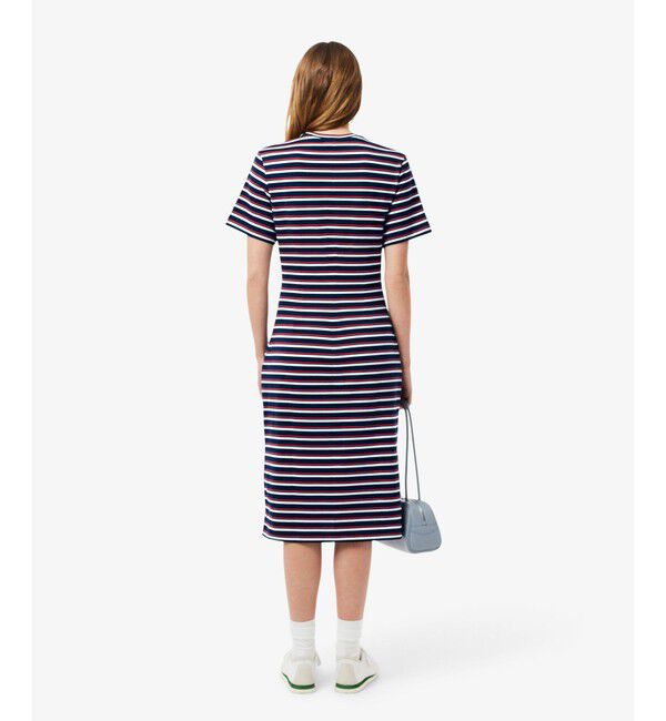 LACOSTE「バイカラーボーダーTシャツドレス / フレアワンピース」|ワンピース|